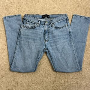 Abercrombie & Fitch Athletic Skinny Stretch Jeans Light Blue Mens Size 31x32
